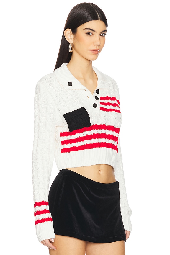 view 2 of 4 Marina Striped Sweater in Off White & Red