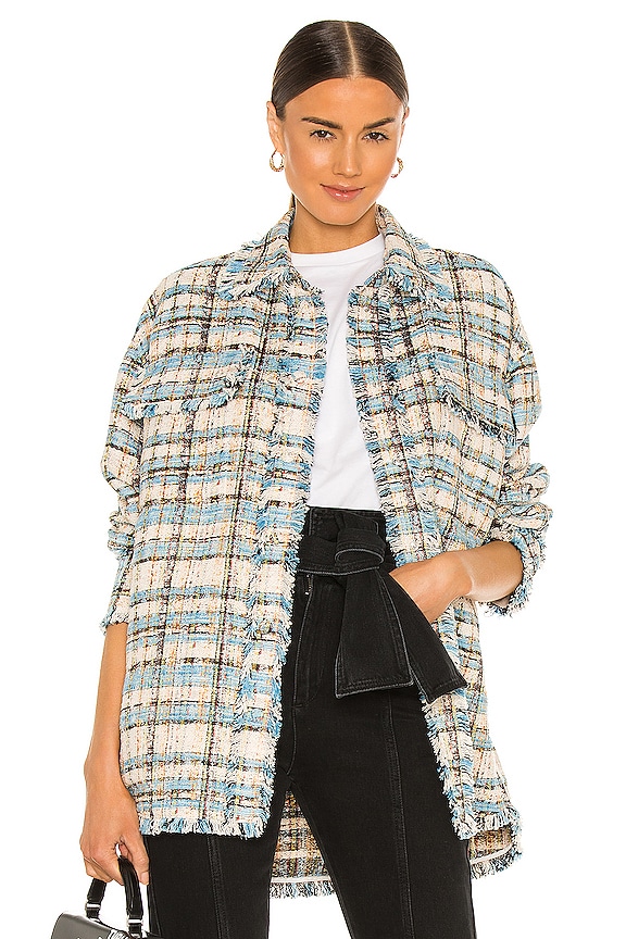 view 1 of 4 Camicia Plaid Shirt in Light Blue