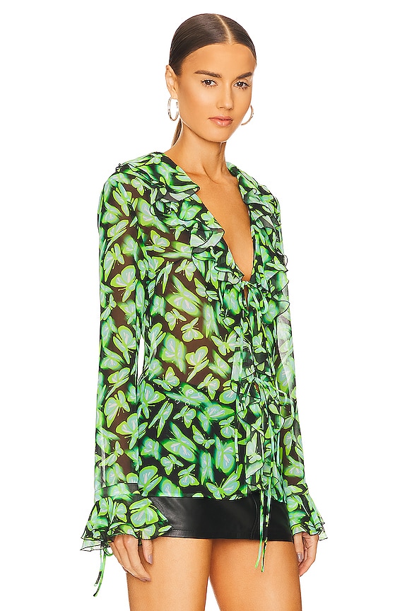 view 2 of 4 Butterfly Blouse in Green