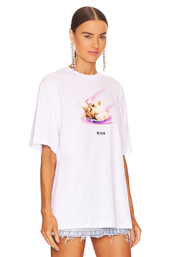 view 2 of 4 Space Cat T Shirt in Optical White