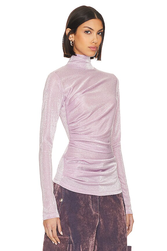 view 2 of 5 Glitter Turtleneck Top in Pink