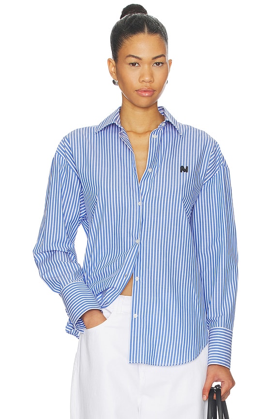 view 1 of 5 CHEMISE BUTTON UP in Light Blue & White