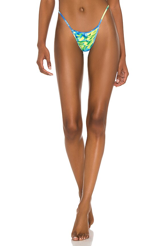 view 2 of 5 Kyra Thong Bikini Bottom & Skirt in Blue & Green