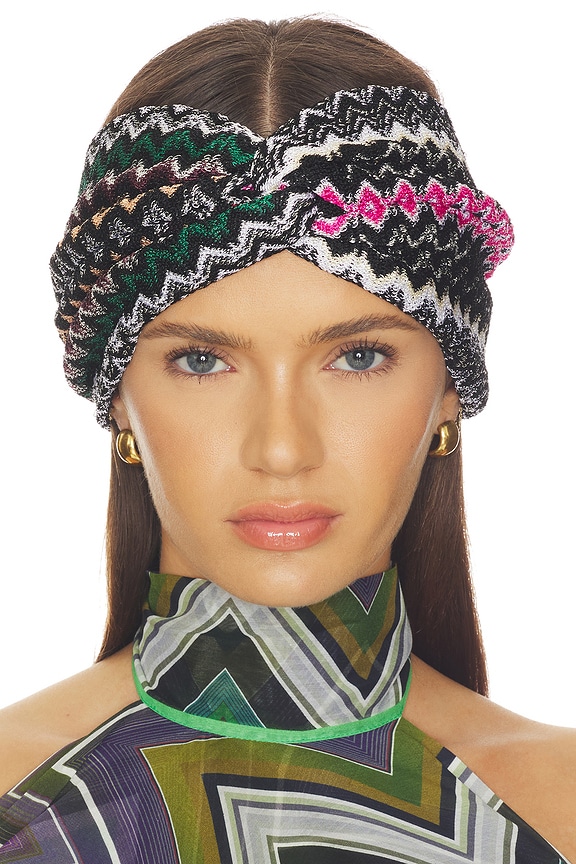 view 1 of 3 Headband in Black, Yellow & Blue Chevron Multi in 1