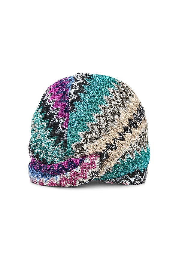 view 2 of 4 Turban in Green, Pink & Black Multi