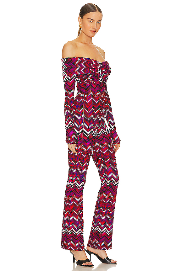 view 2 of 3 Long Jumpsuit in Multicolor Black, Red, White, & Magenta