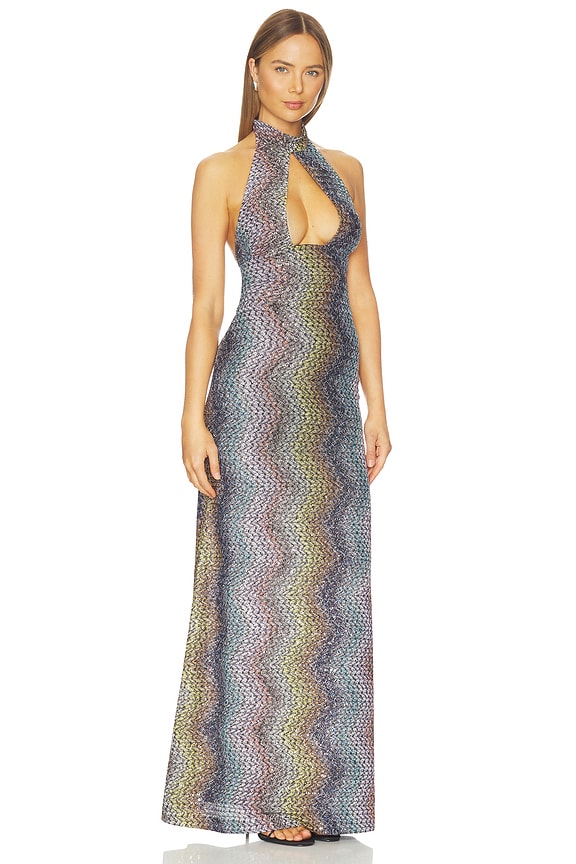 view 2 of 4 ROBE MAXI in Multi Black & Orange & Violet