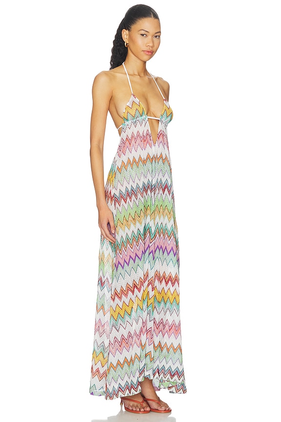 view 2 of 4 VESTIDO LARGO PARA CUBRIR LONG COVER UP DRESS in Multicolor With White Base