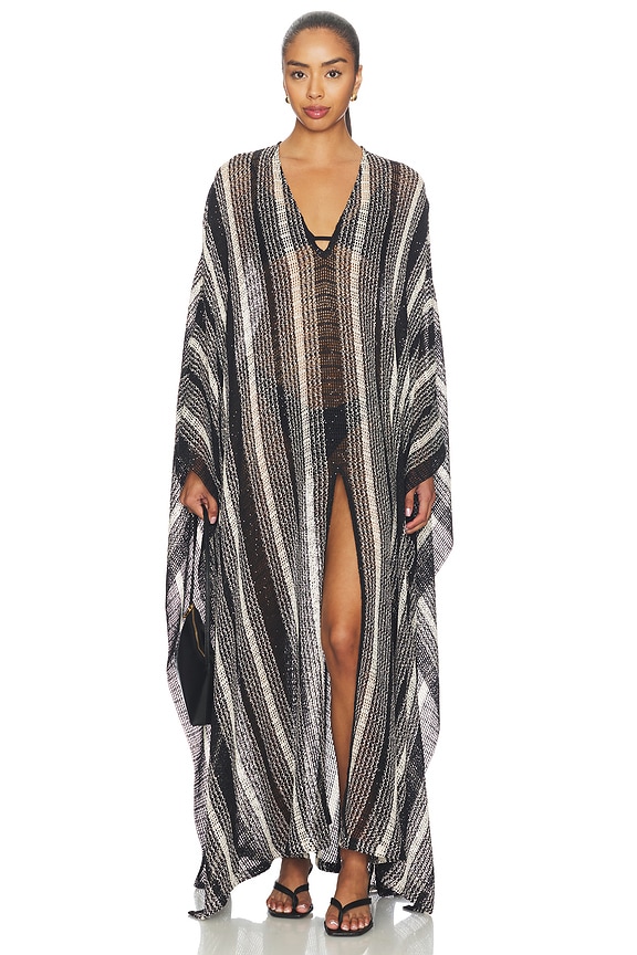 view 1 of 4 ROBE DE PLAGE LONGUE in White & Black