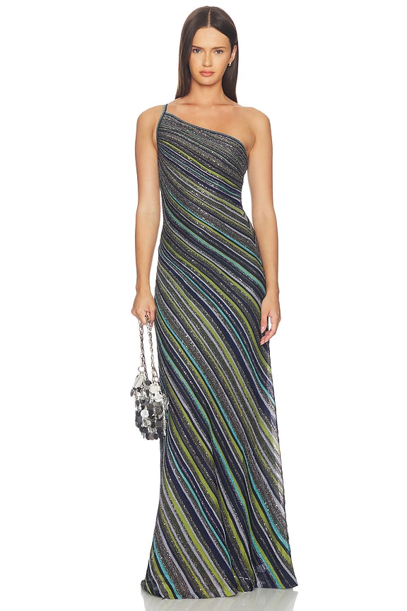 view 1 of 4 VESTIDO LONG DRESS in Green Tones