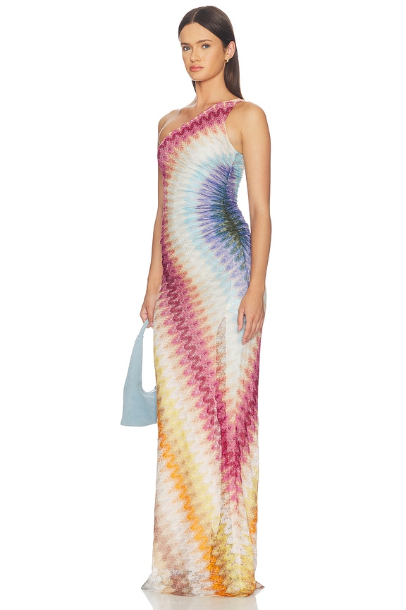 view 2 of 4 VESTIDO LONG DRESS in Multicolor Blue, Yellow & Green