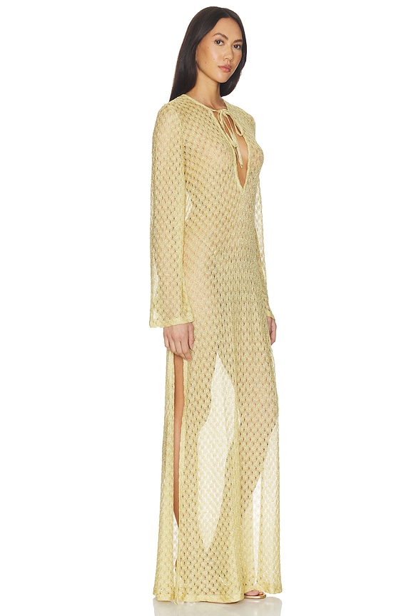 view 2 of 4 Long Cover Up Dress in Gold