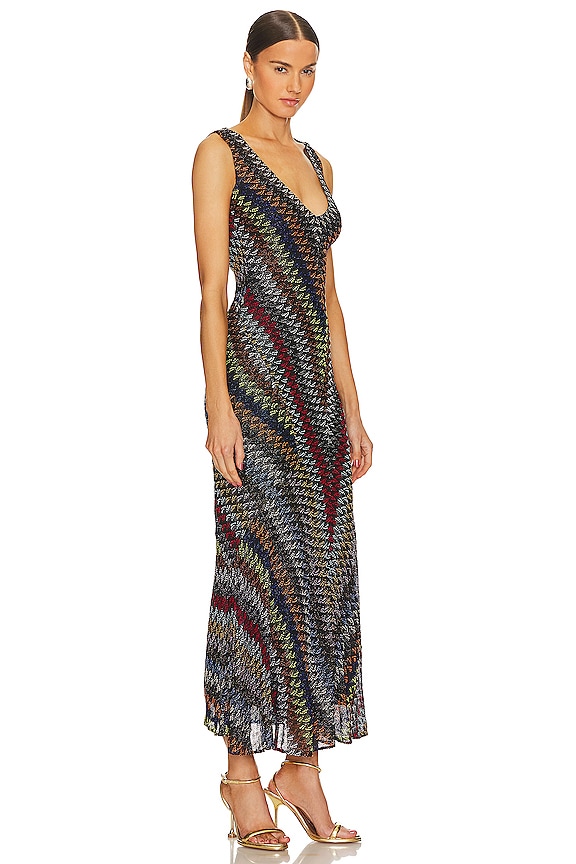 Missoni V-neck Maxi Dress in Multi Color Relief Dark | REVOLVE