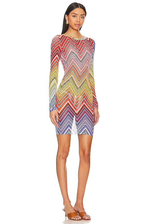 view 2 of 3 ROBE COURTE À LONGUES MANCHES in Multicolor