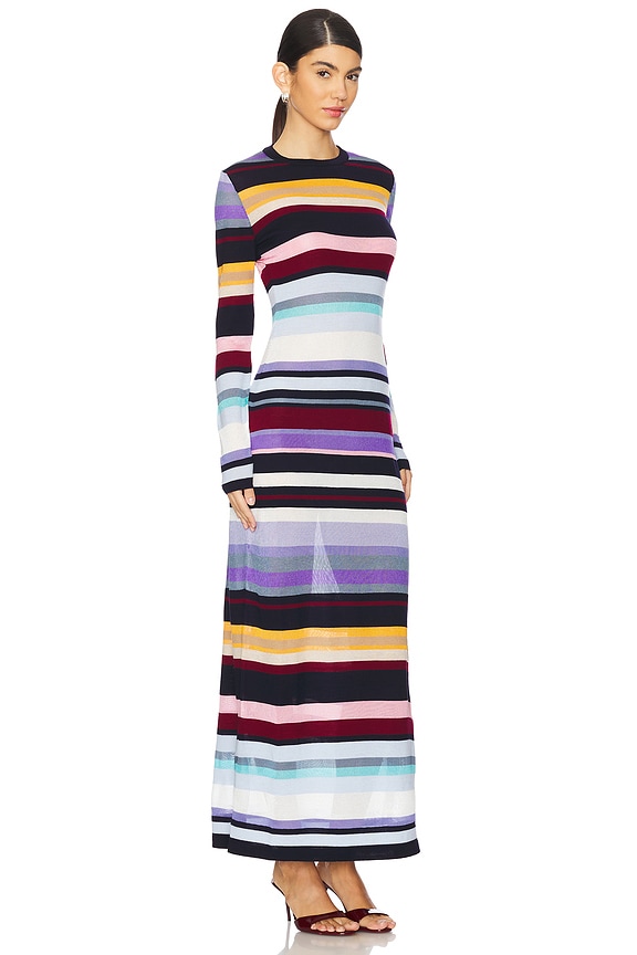 view 2 of 3 Long Dress in Multicolor Lilac, Pink & Light Blue