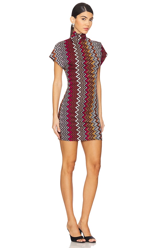 view 2 of 4 Short Dress in Multicolor Black, Pink, White, & Rust