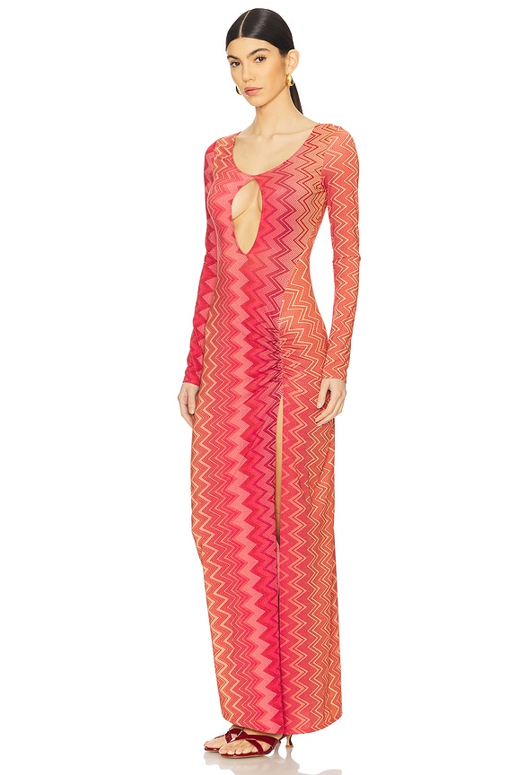 view 2 of 3 ROPA PLAYA LONG in Cherry Chevron