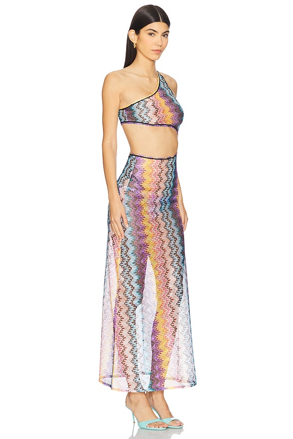 view 2 of 4 Long Cover Up in Multicolor Lace