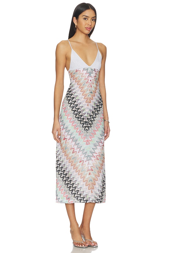 view 2 of 4 ROBE DRESS in White, Pink & Light Blue Tones