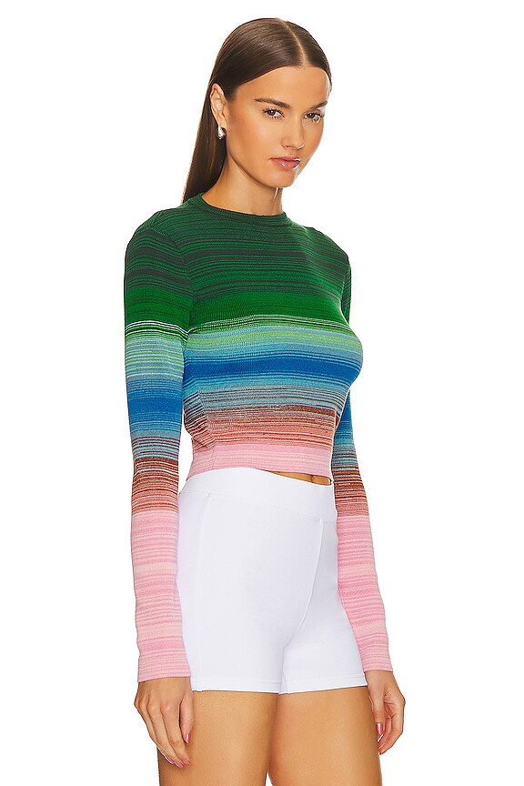 view 2 of 5 СВИТЕР С КРУГЛЫМ ВЫРЕЗОМ in Multicolor Pink, Blue, & Green