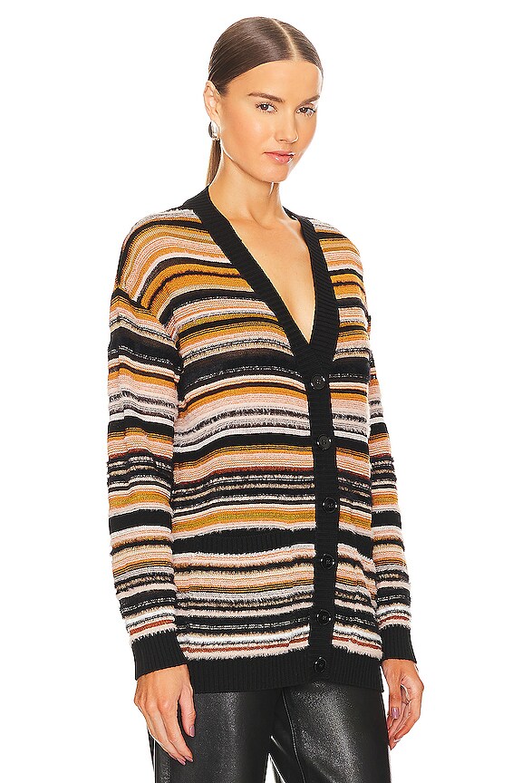 view 2 of 5 Maxi Cardigan in Multicolor Rust, Camel, & Black