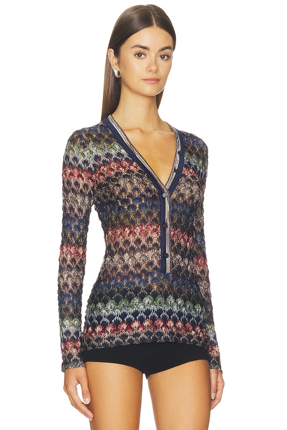 view 2 of 5 PULL V-NECK SWEATER in Multi Dark Version