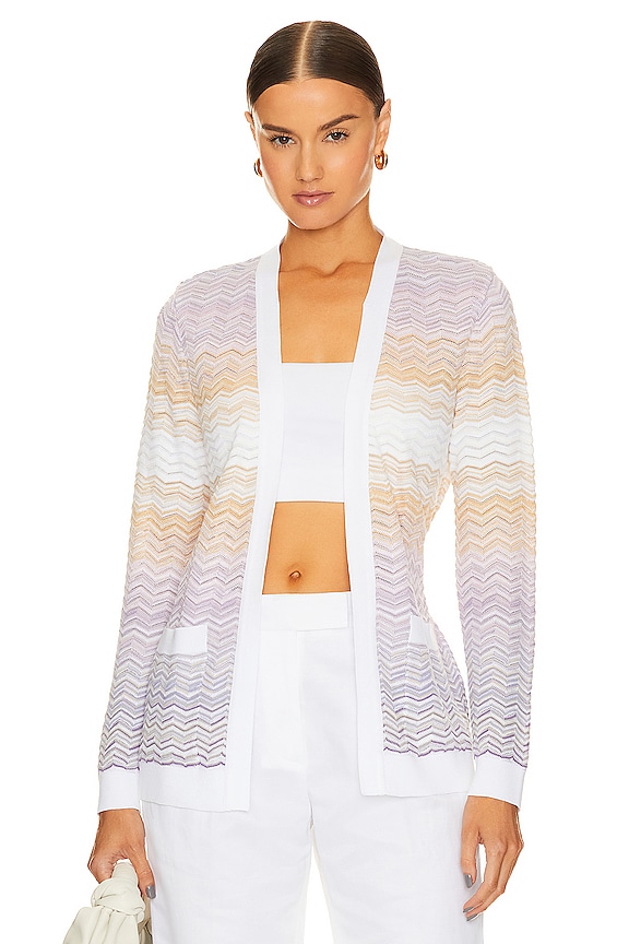 view 2 of 5 カーディガン in Multicolor White, Rose, & Orange