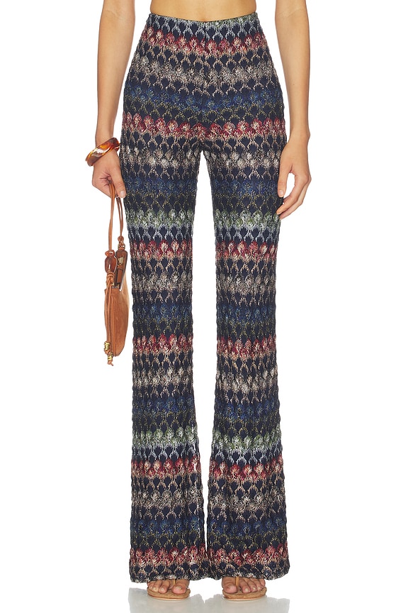 view 1 of 6 PANTALÓN CON TRABILLA TROUSERS in Multi Dark Version