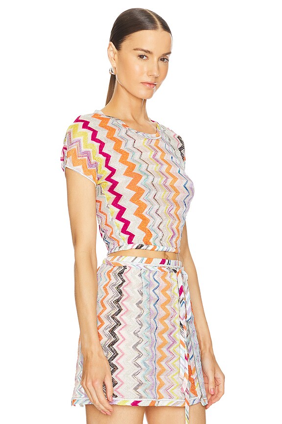 view 2 of 5 Top in Multicolor & White Base