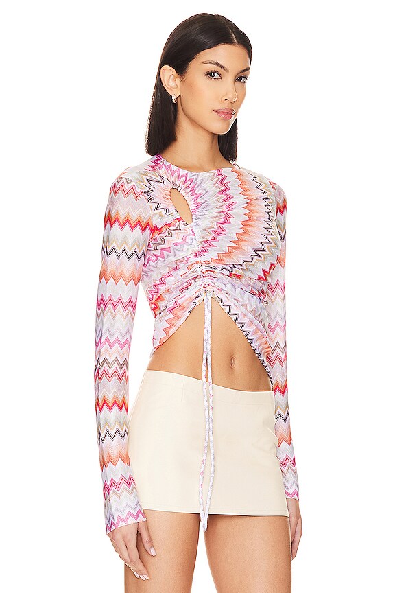 view 2 of 4 TOP MANGA LARGA in Light Tones Multicolor