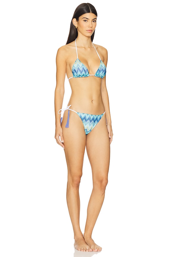 view 2 of 3 CONJUNTO BIKINI in Blue & Green Micro Chevron