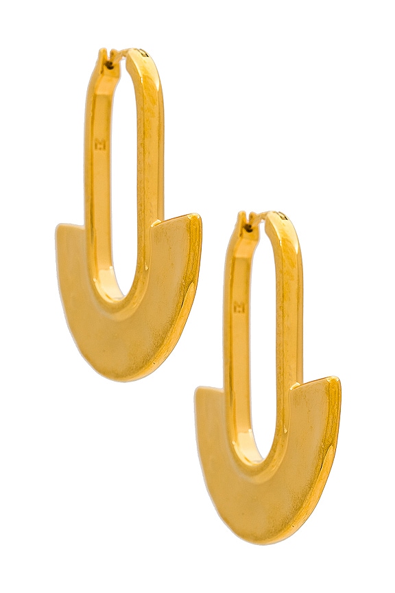 Missoma Zenyu Large Fan Hoop Earrings in Gold | REVOLVE