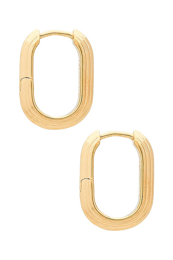 view 2 of 3 Zenyu Ovate Hoop in Gold