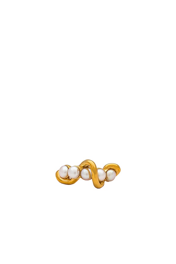 view 1 of 3 Molten Pearl Twisted Stacking Ring in Gold