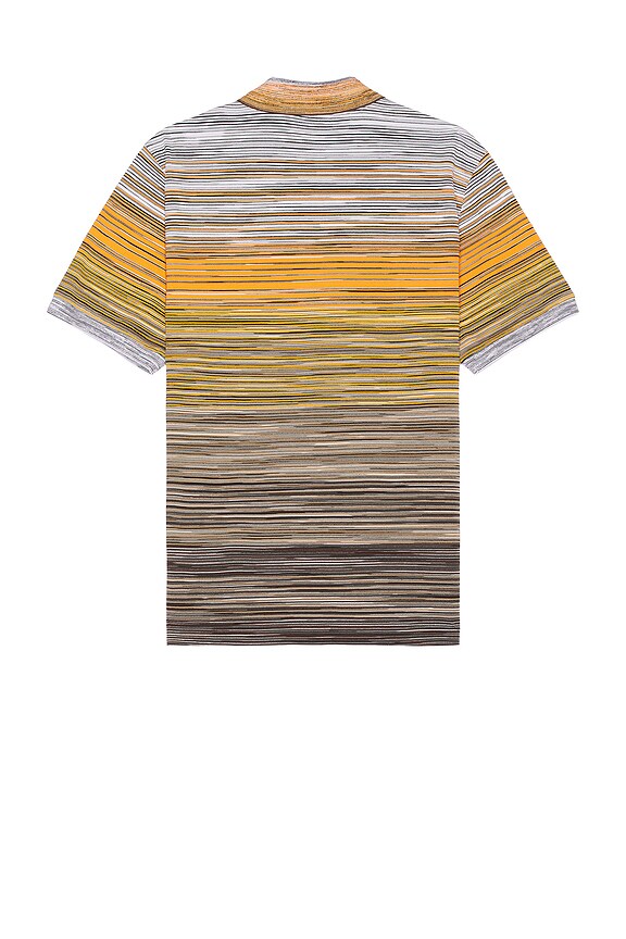 view 2 of 4 Short Sleeve Polo in Space Dyed Orange & Brown