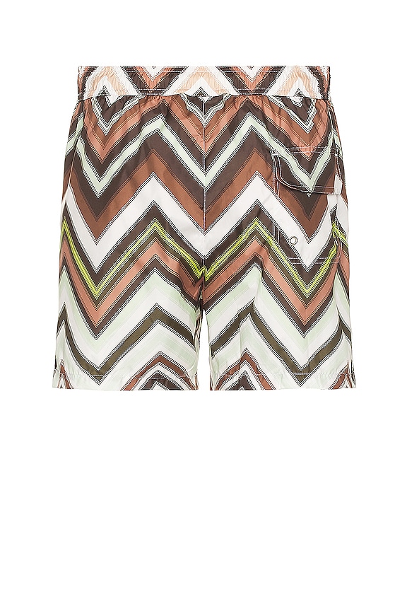 view 2 of 4 Medium Length Swim Short in Multi Green & Brown