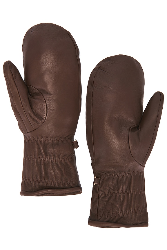 view 2 of 2 Wanderlust Shearling Ski Mittens in Chocolate