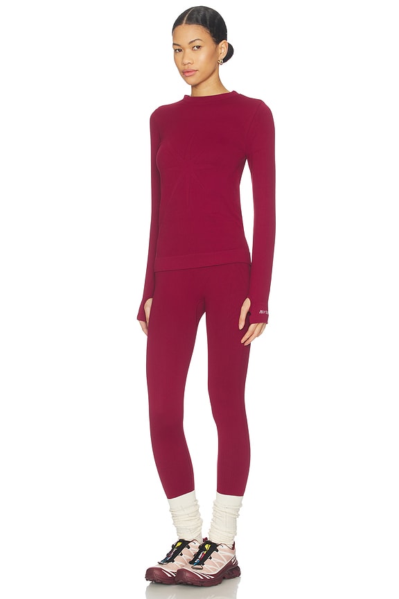 view 2 of 5 Ribbed Base Layer Set in Cabernet