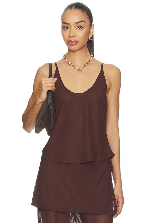 view 1 of 4 ANASTASIA タンクトップ in Chocolate