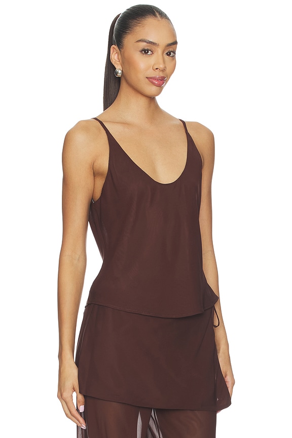 view 2 of 4 ANASTASIA タンクトップ in Chocolate