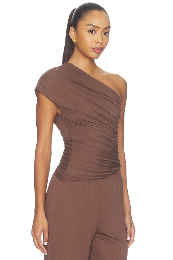 view 2 of 5 Veya Top in Chocolate