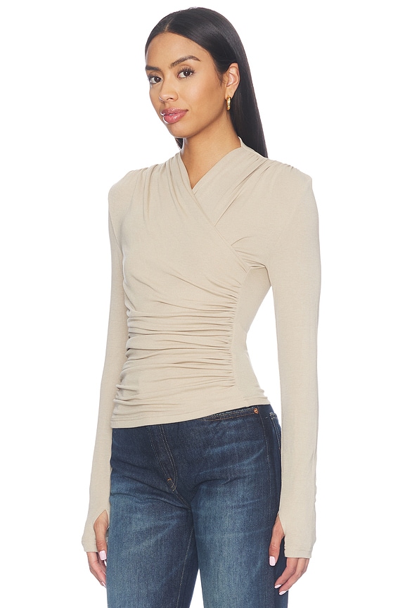 view 2 of 4 Adalia Top in Oat