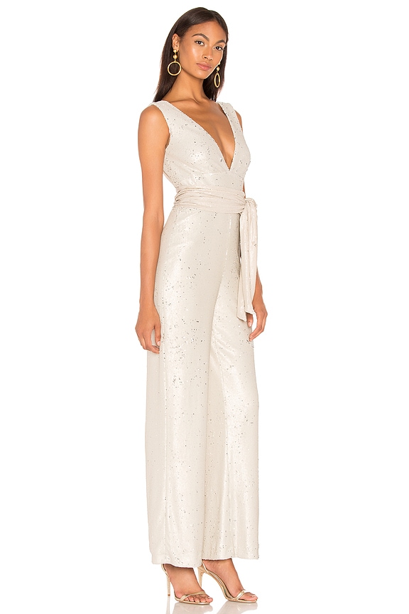 view 2 of 3 Chrissy Sequin Jumpsuit in Nude
