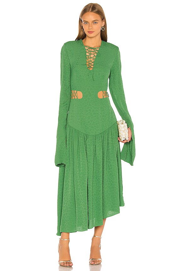 view 2 of 5 Lace Up Dress in Green