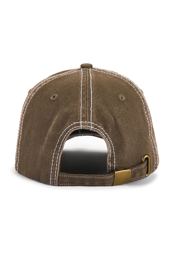 view 2 of 3 Wordmark Reverse Stitched Dad Hat in Brown