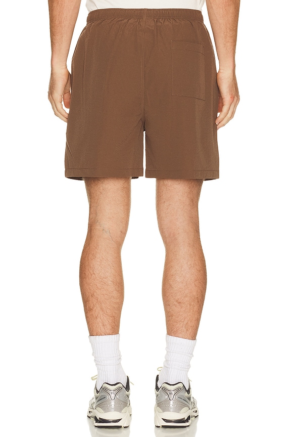 view 2 of 5 Wordmark Seersucker Shorts in Brown