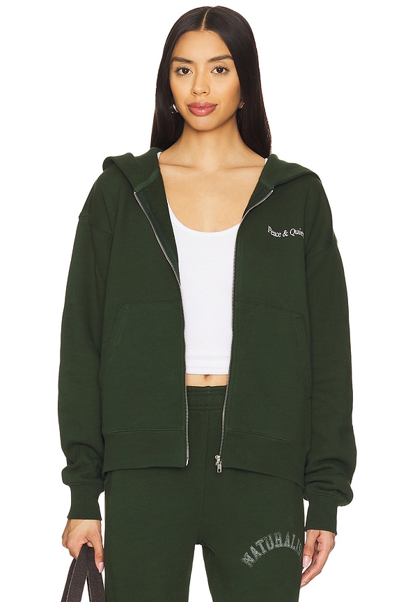 view 2 of 5 Wordmark Zip Up Hoodie in Forest
