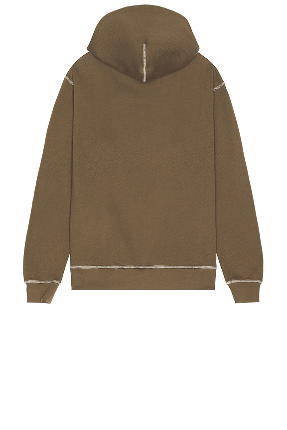 view 2 of 5 Wordmark Reverse Stitched Hoodie in Brown