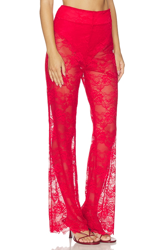 view 2 of 6 Aka Sukara Laced Tailored Pant in Red