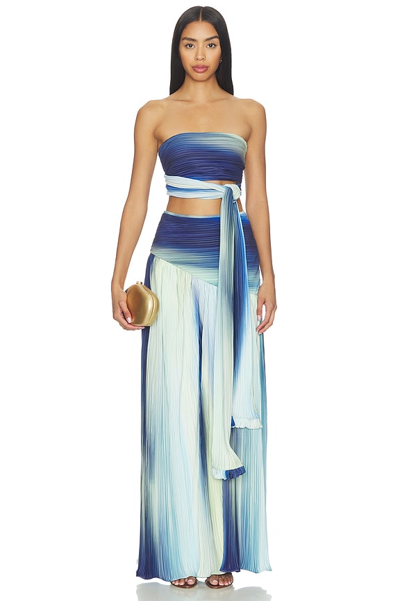 view 1 of 3 Caliente Crop Top in Waves Print